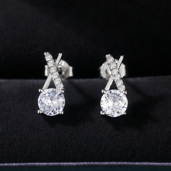 💎 Bling Stud Beautiful Shiny Stud Earrings for Women, INDN8588 - Picture 1 of 5